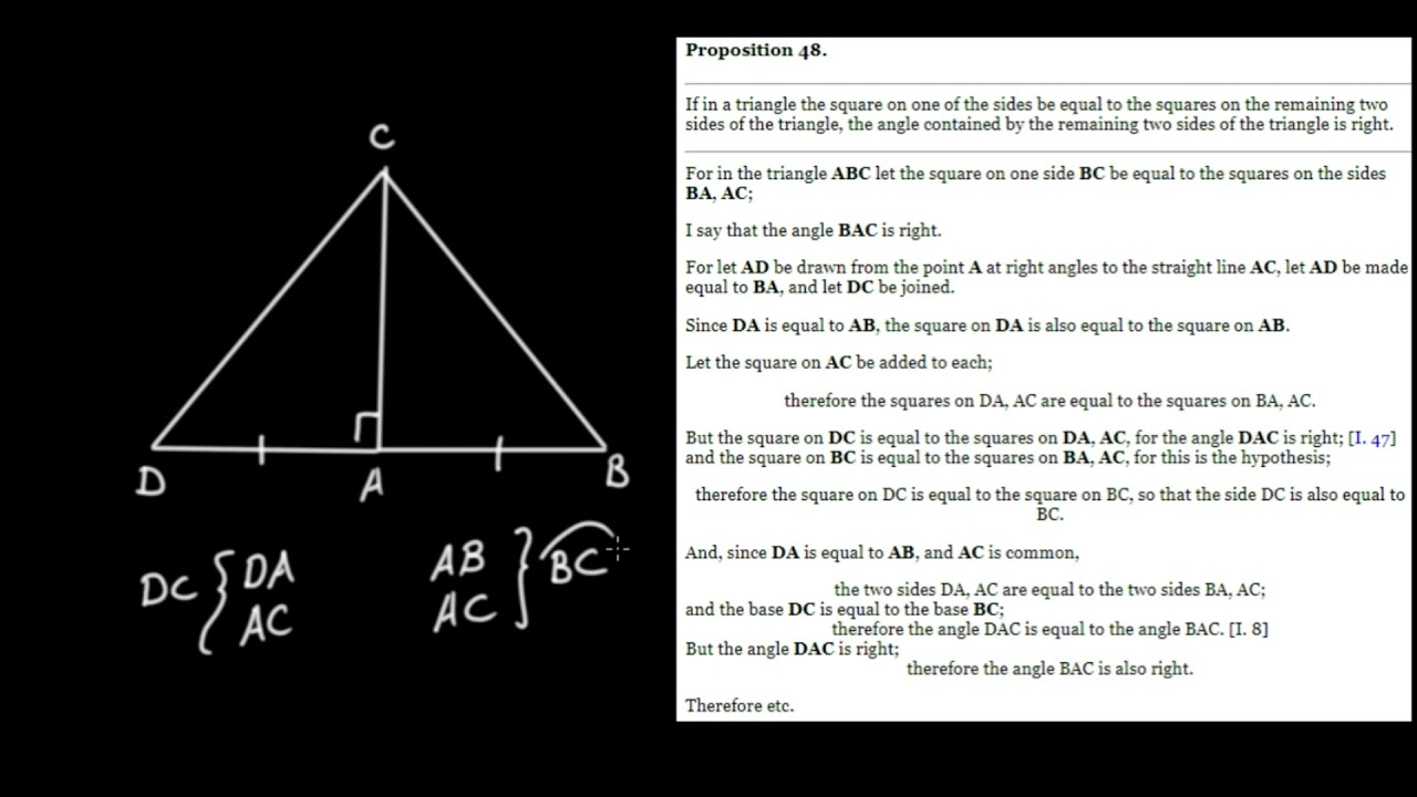 Pythagorean Theorem Converse: Euclid's 