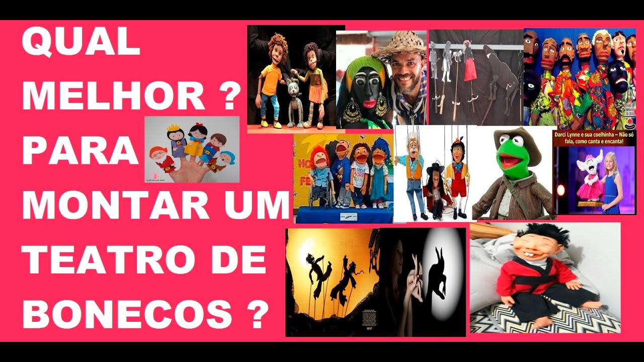 Tipos  Bonecos para você montar seu Teatro de Bonecos ou introduzir em seu show de Palhaço ou Mágico