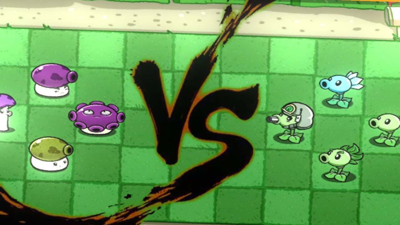 team mushrooms vs. team peashooters (with hp meter)- PvZ Tournament mode - PvZ:BT ( fangame )