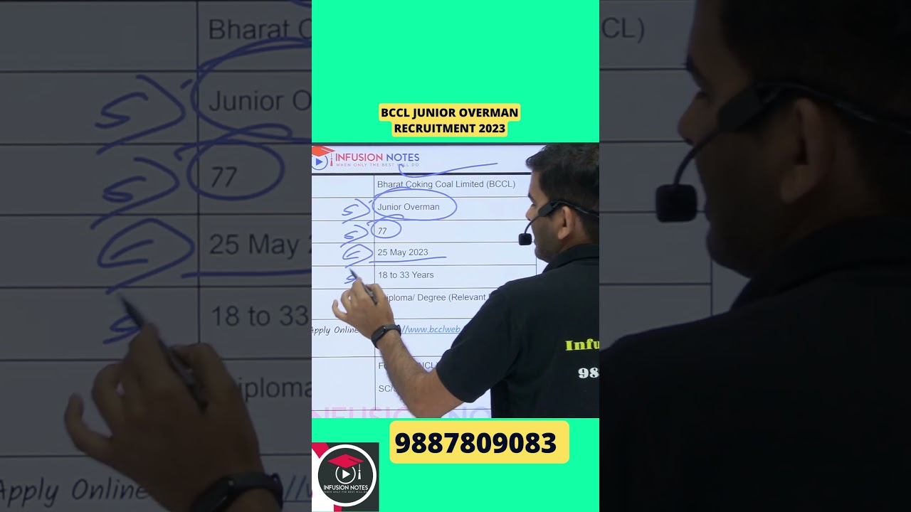 BCCL Junior Overman Recruitment 2023
