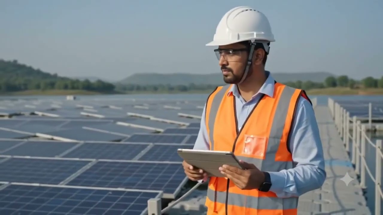 Floating solar panels