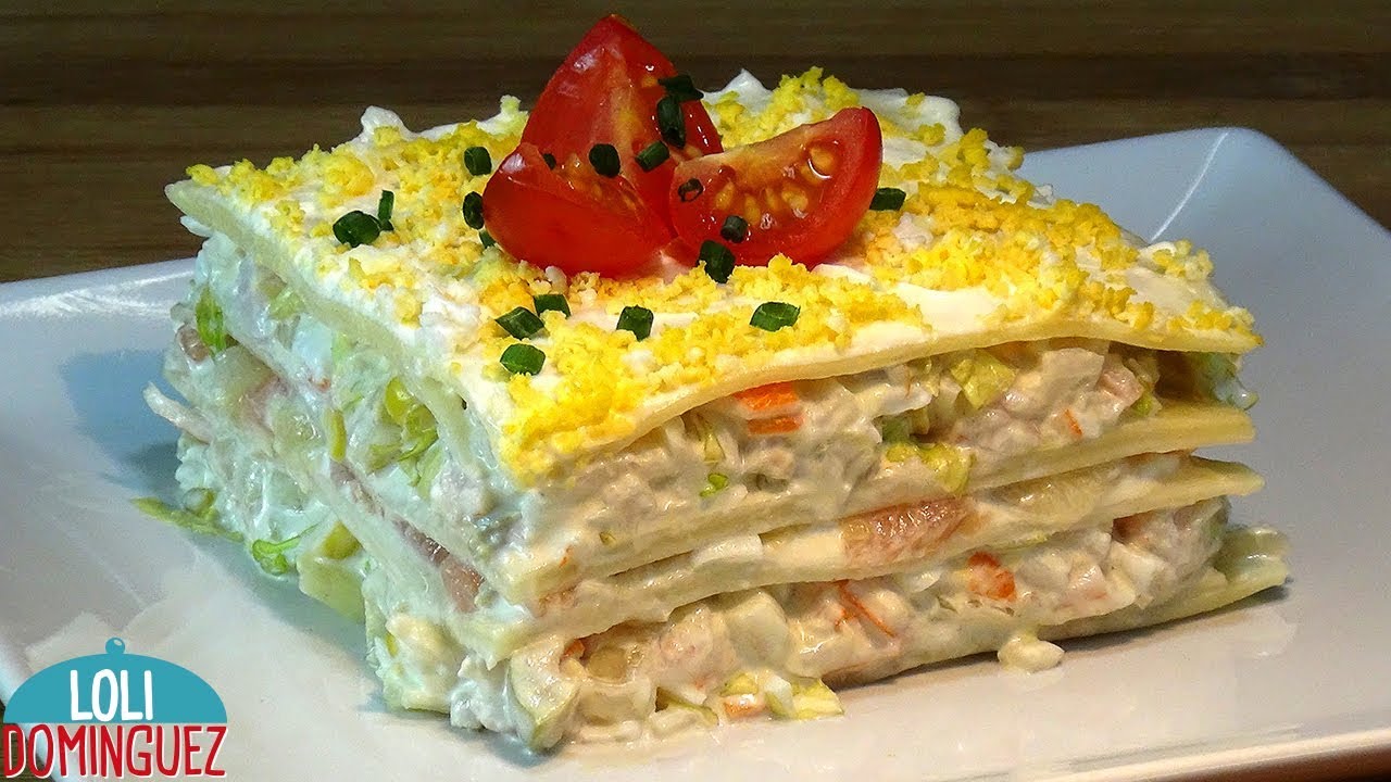 LASAÑA FRÍA SIN HORNO. VERÁS LO FÁCIL Y RIQUÍSIMA QUE ESTÁ - Recetas paso a paso - Loli Domínguez