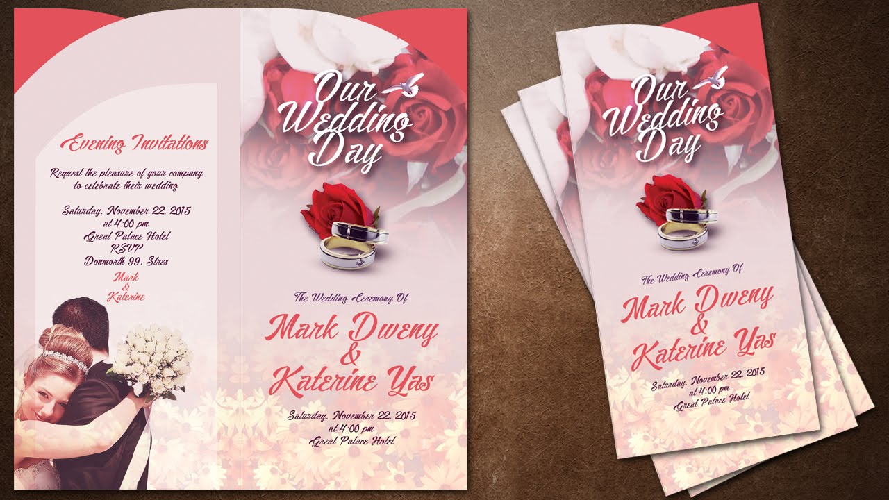 How To Make Creative Wedding Invitations Cover In Photoshop