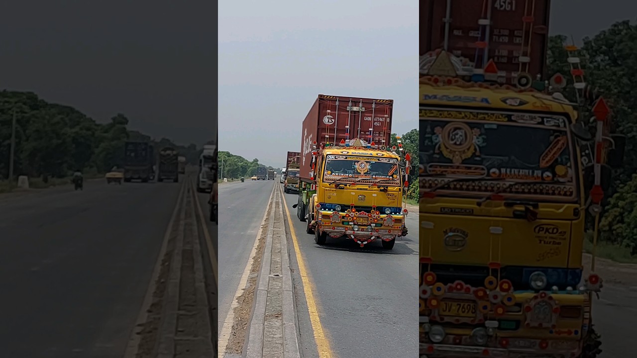 Nissan PKD Beautiful 18 Wheeler Container Trailer #Pakistani #Trailer #Shorts