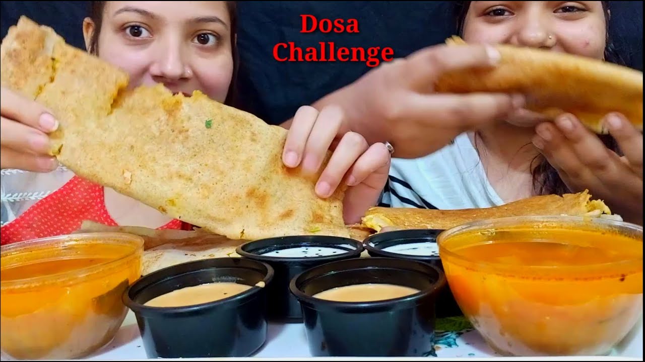 Eating 4x Butter Onion Aloo Masala Dosa Challenge | Sister Edition | Foodie JD Vlogs