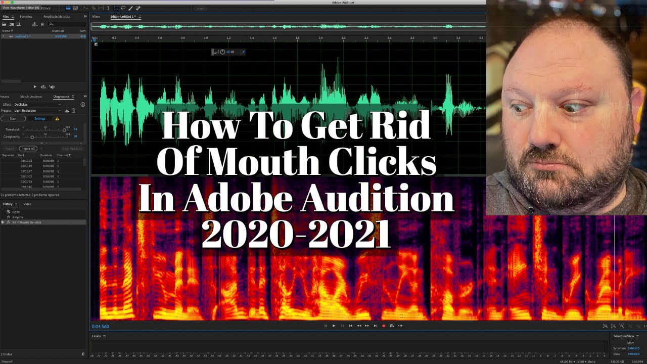 Как избавиться от щелчков рта в Adobe Audition 2020-2021