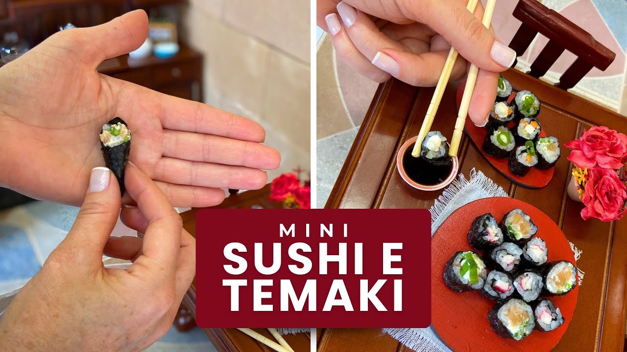 FIZEMOS MINI SUSHI E MINI TEMAKI! 😱 | COMIDA EM MINIATURA | A MINICOZINHA