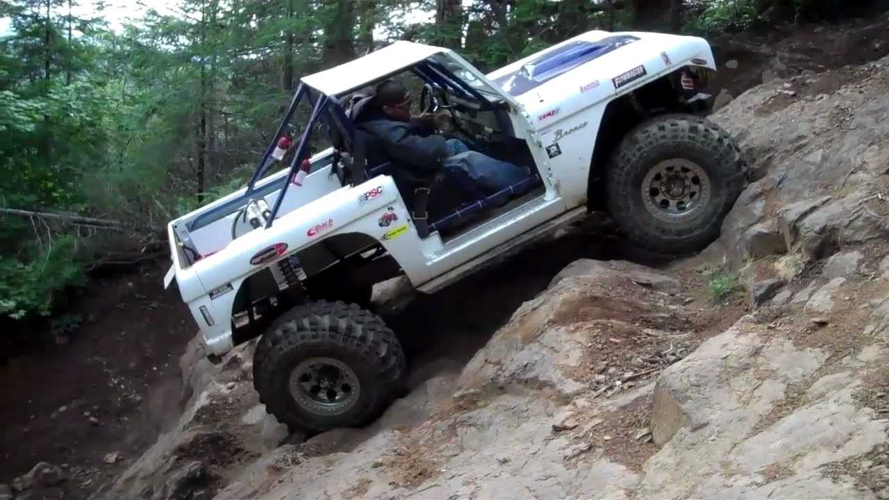 Tillamook State Forest OR. Bronco on 7-UP Hill Close Rollover