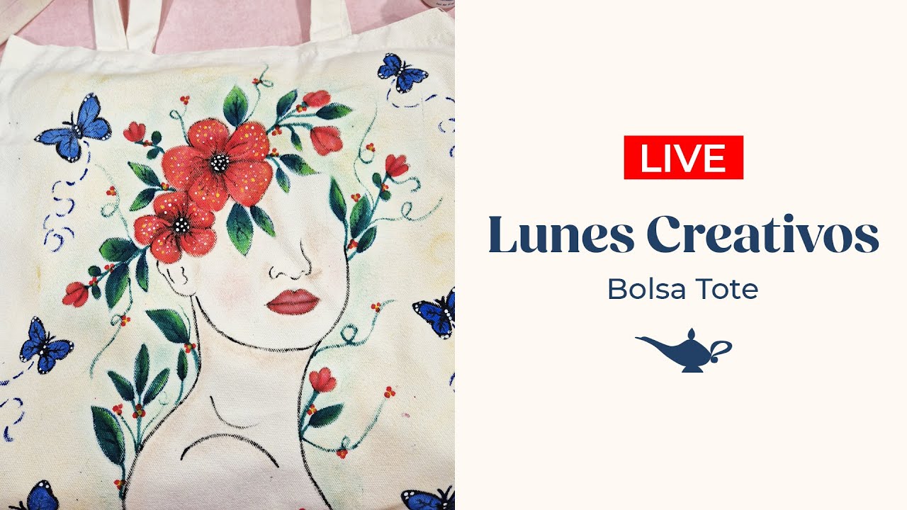 ¡LIVE! Nueva Pintura TEXTIL SOFT - Bolsa Tote Pintada a Mano 🎨✨