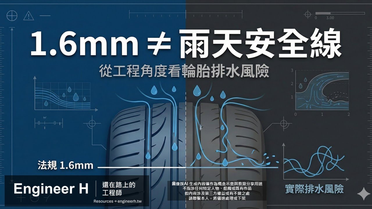 從工程角度看：1.6 mm 為什麼不是雨天安全線？