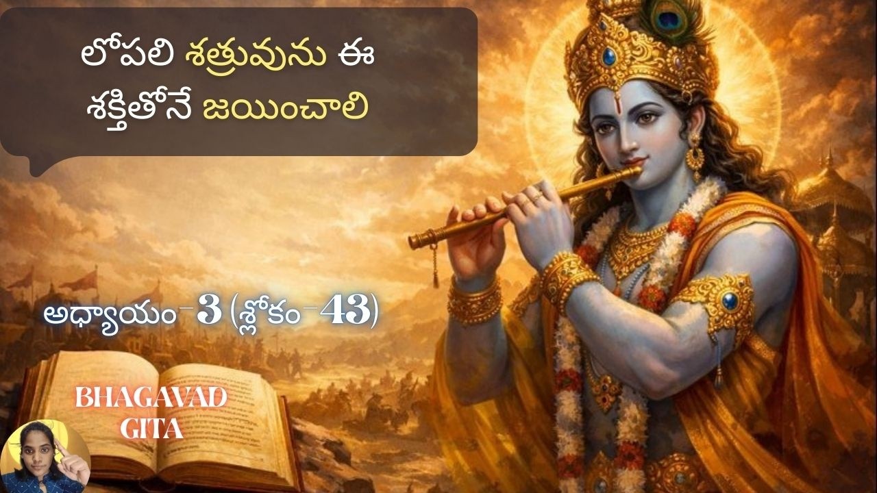 Bhagavad Gita chapter 3 verse 43|karma yoga|అవగాహనతో దాన్ని జయించు| 3.43||