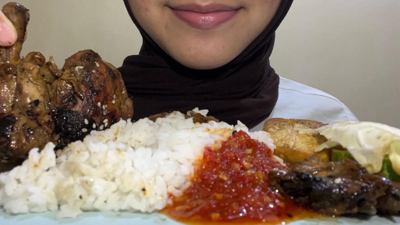 ASMR MUKBANG | AYAM BAKAR🍗TAHU TEMPE LALAPAN🥬🌶️