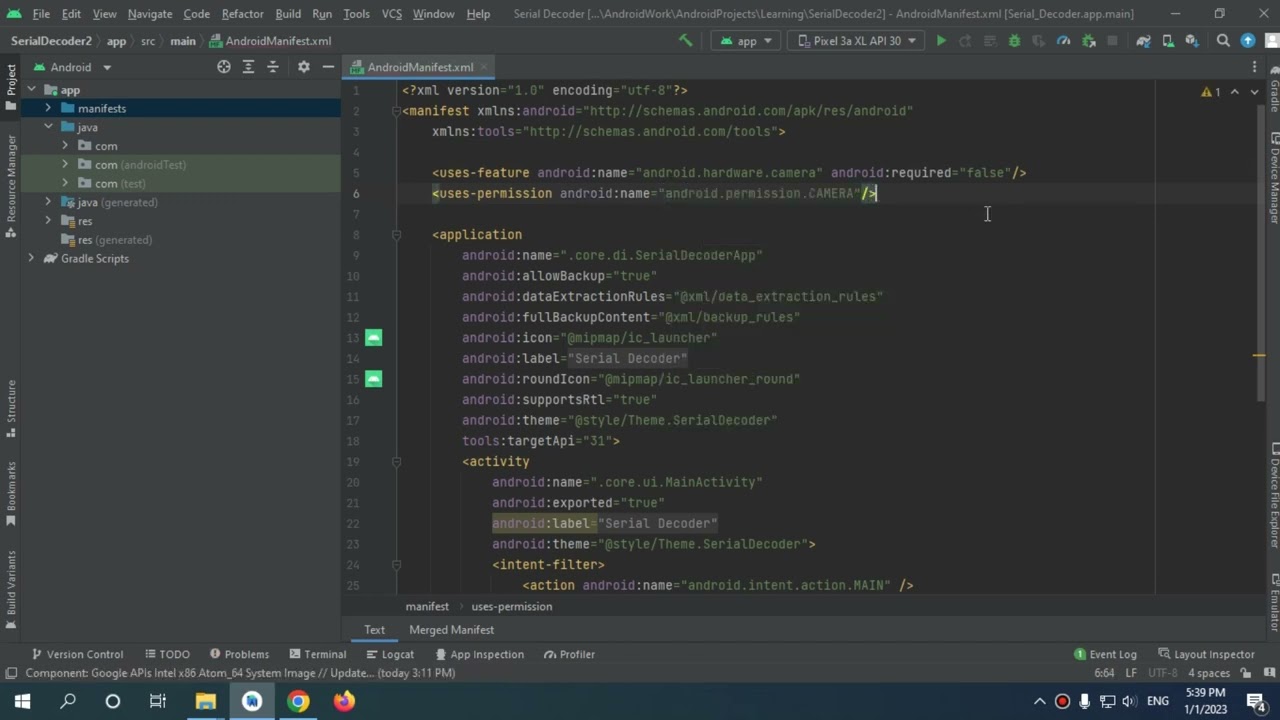 133  Add Permissions in manifest