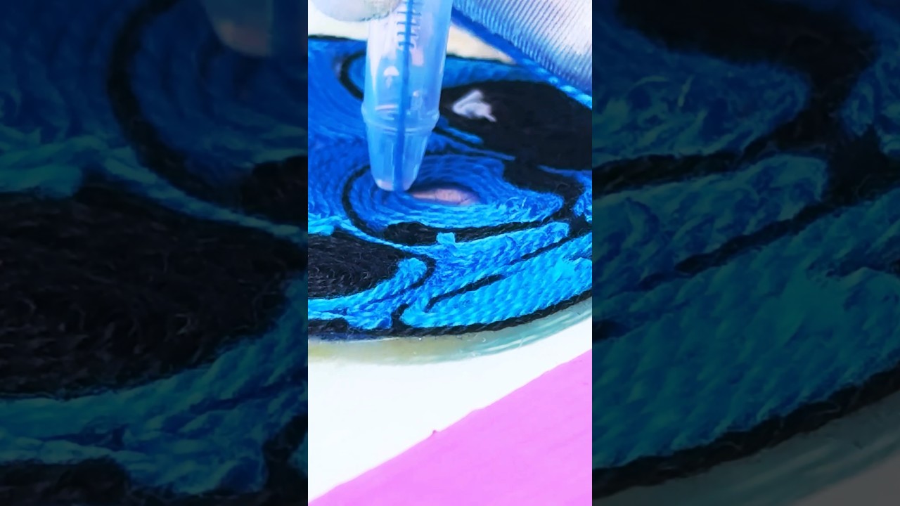Drawing Stitch but 🤯with thread ! #shortsart #shortscraft
