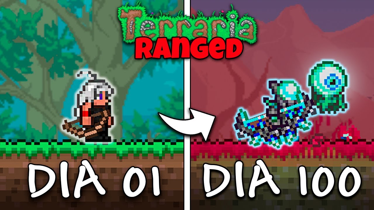 PASSEI 100 DIAS NO TERRARIA MASTER MODE APENAS DE RANGED - O FILME