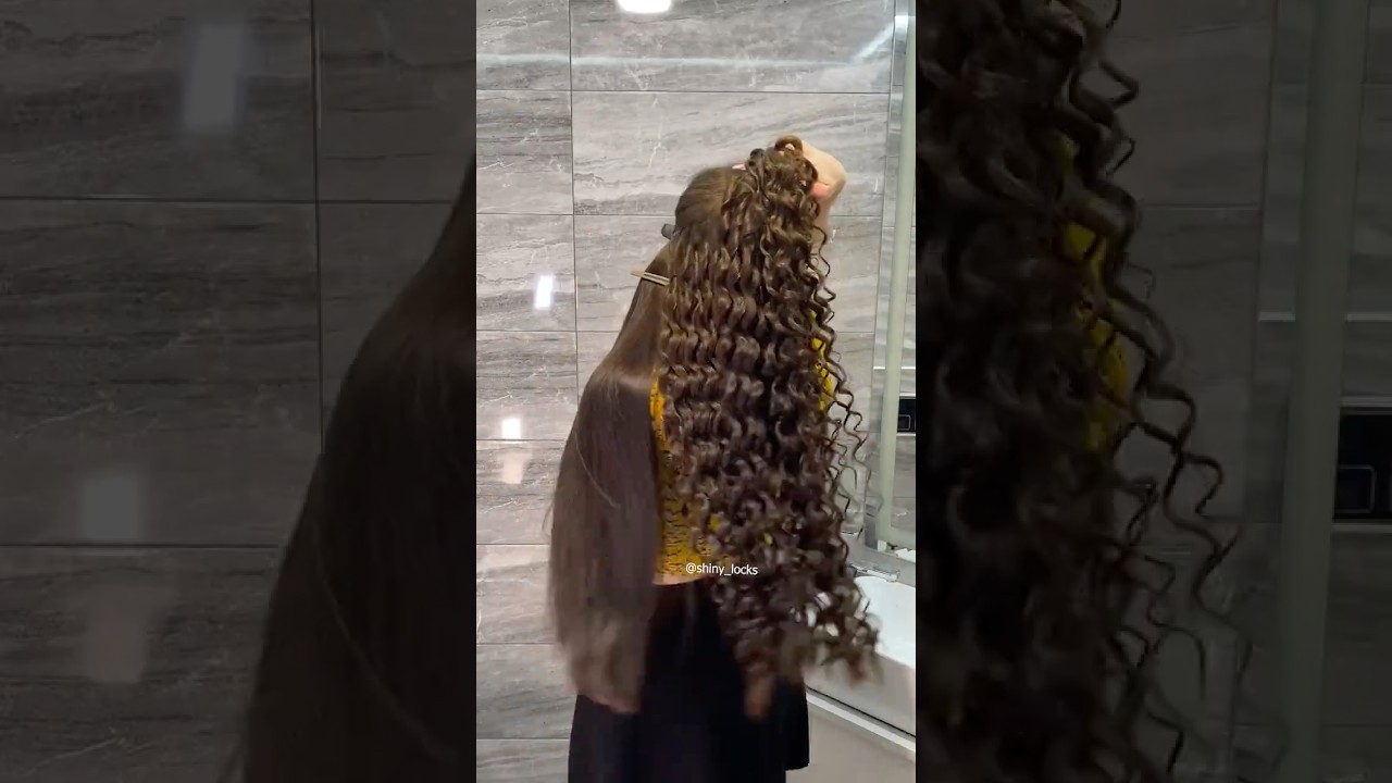 from Straight to Curls in 60 Seconds  #hairtok #hairshorts #curls #curlyhair #beforeandafterhair