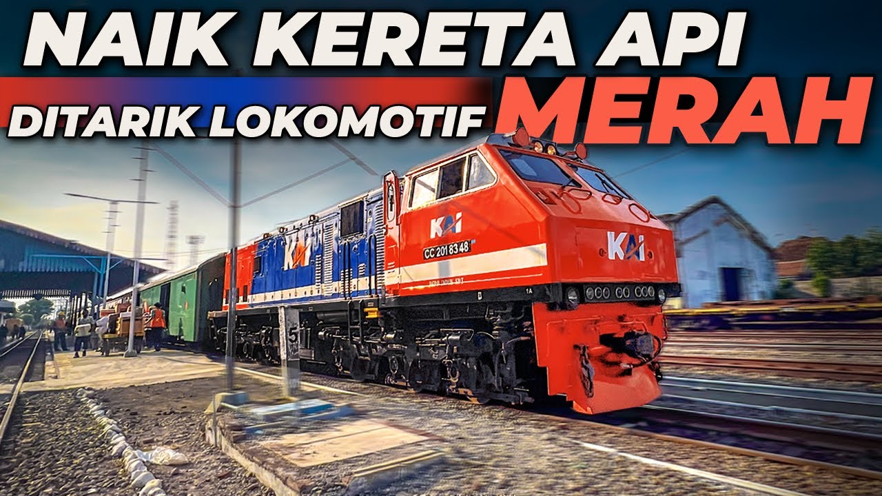 DITARIK LOKOMOTIF LANGKA! LIVERY MERAH BIRU KHAS SUMATERA! Naik KA Sritanjung Surabaya - Probolinggo