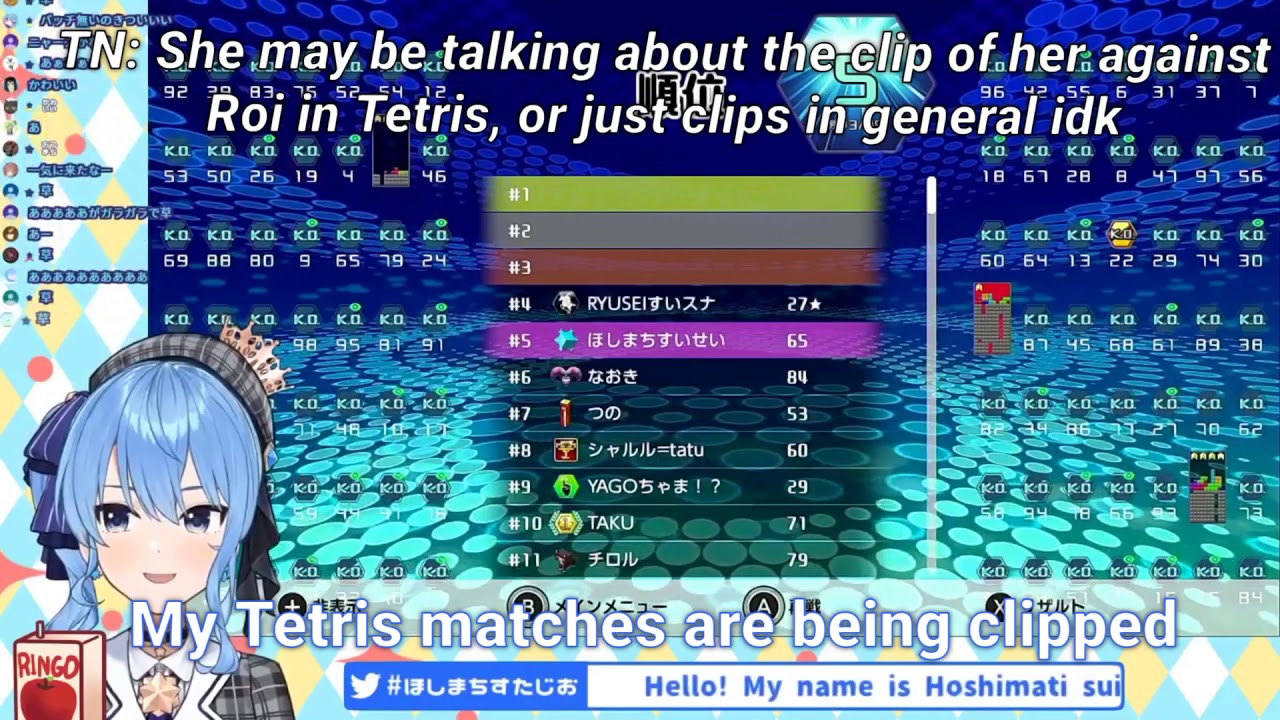 Sui-chan encounters yet another Tetris God