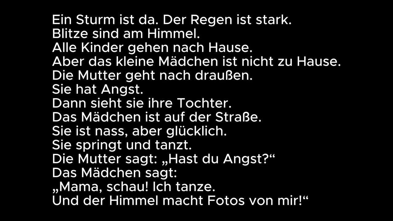German A1-A2 – A Short Parable | "What is there to be afraid of?" | Listening & Reading