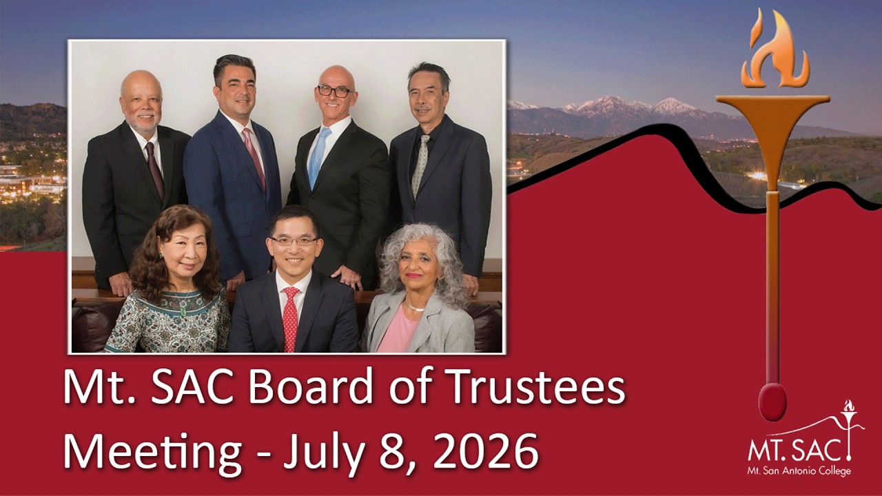 Mt. SAC Board of Trustees July 2026 meeting