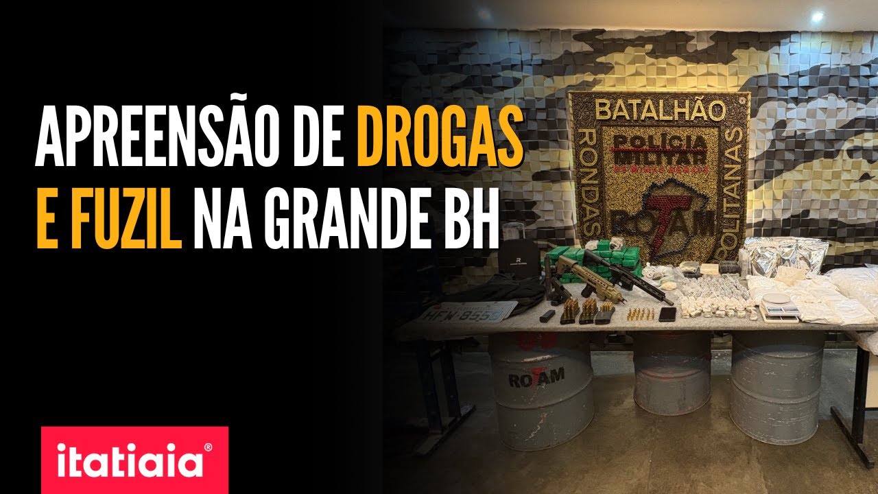 ROTAM APREENDE DROGAS E FUZIS AVALIADOS EM R$ 2 MILHÕES NA GRANDE BH