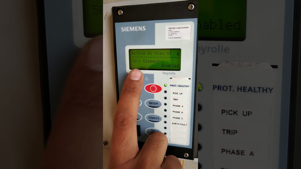 Siemens 7SR Relay Settings