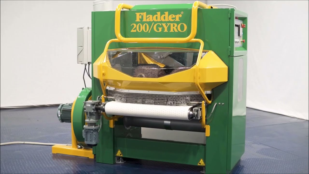 Fladder GYRO. Deburring machine for sheet metal. Ontbraammachine. Afbraammachine. Ontbramen.Afronden