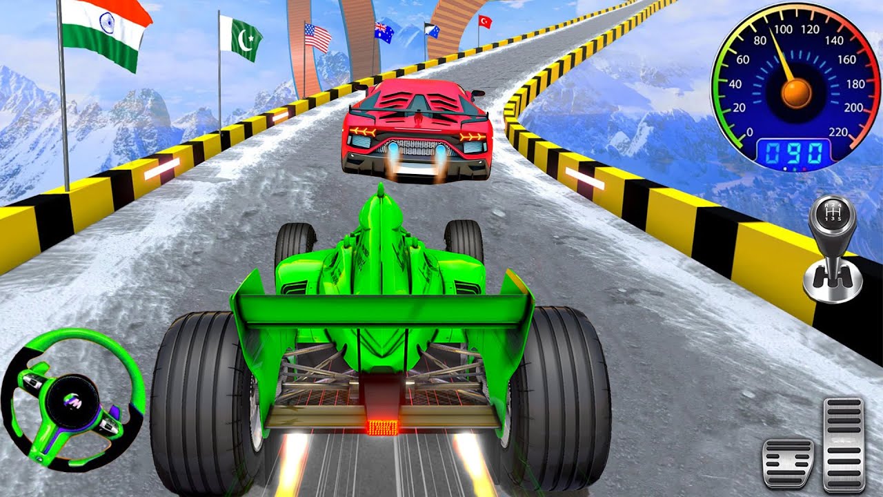 Ramp Red Car Racing Flyover 3D Gameplay _ Android || Ramp Car Stunts Racing Video Car Simulator Game