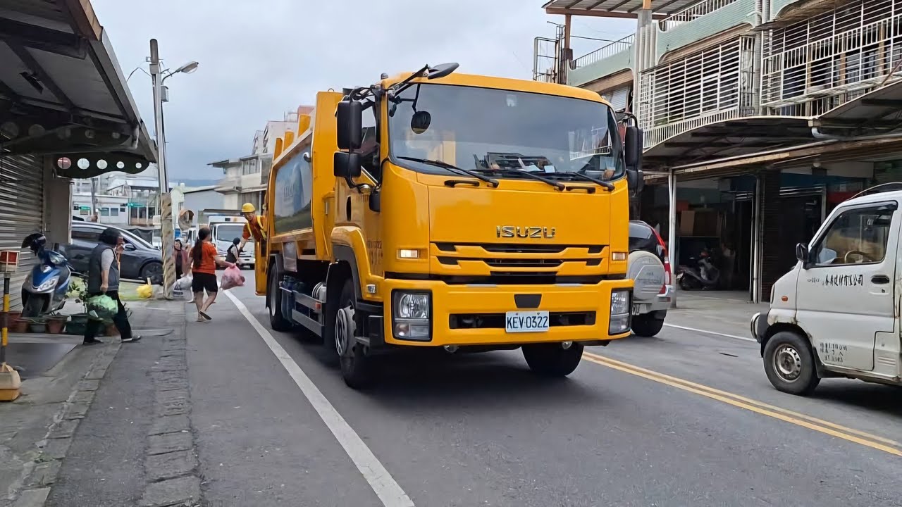 🟩(📍宜蘭縣宜蘭市📍)：含回收車播音-大型垃圾車KEV-0322沿線收運紀錄/宜蘭市公所/台灣環境清潔車輛，密封式壓縮車