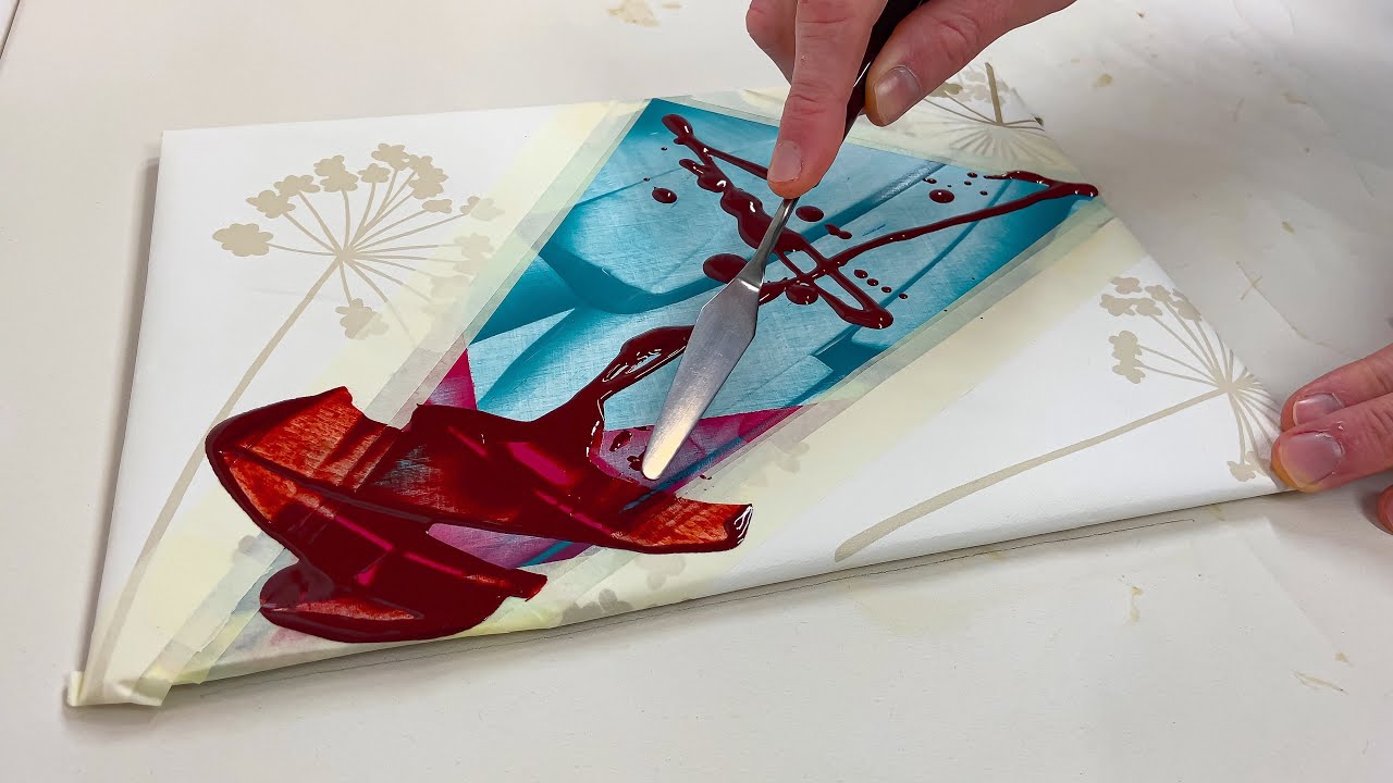 Abstract Painting Demo With Masking Tape And Oil Paint / Work #9