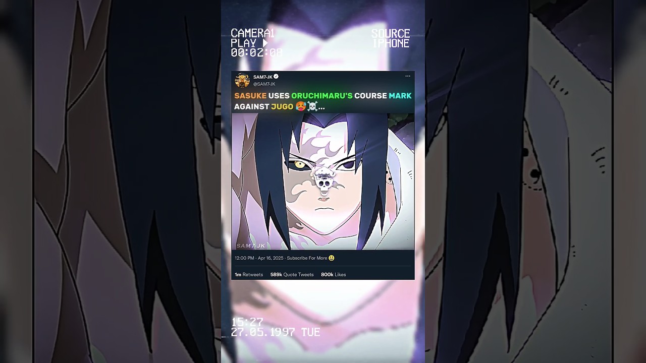 SASUKE USES ORUCHIMARU'S COURSE MARK AGAINST JUGO 🥵☠️..