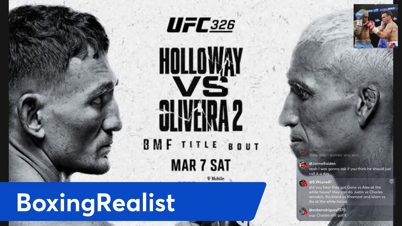 UFC 326 Max Holloway vs Charles Oliveira 2: Fight Commentary