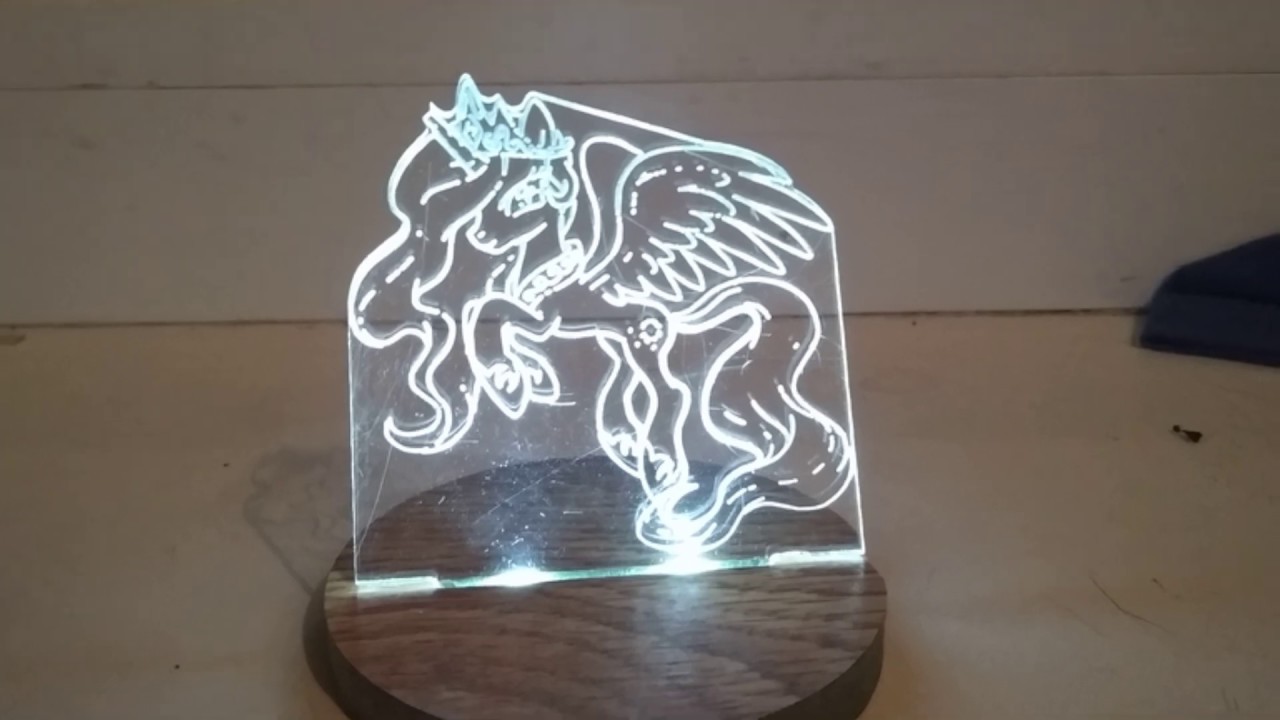 Ночник из оргстекла и пару светодиодов на CNC2418 за пол дня. Отличный подарок!