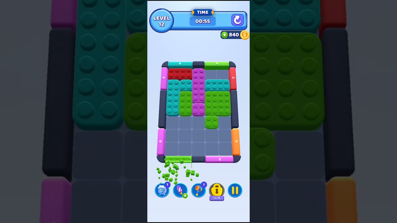 Colour Block Jam -How the game starts.  Levels 1-17