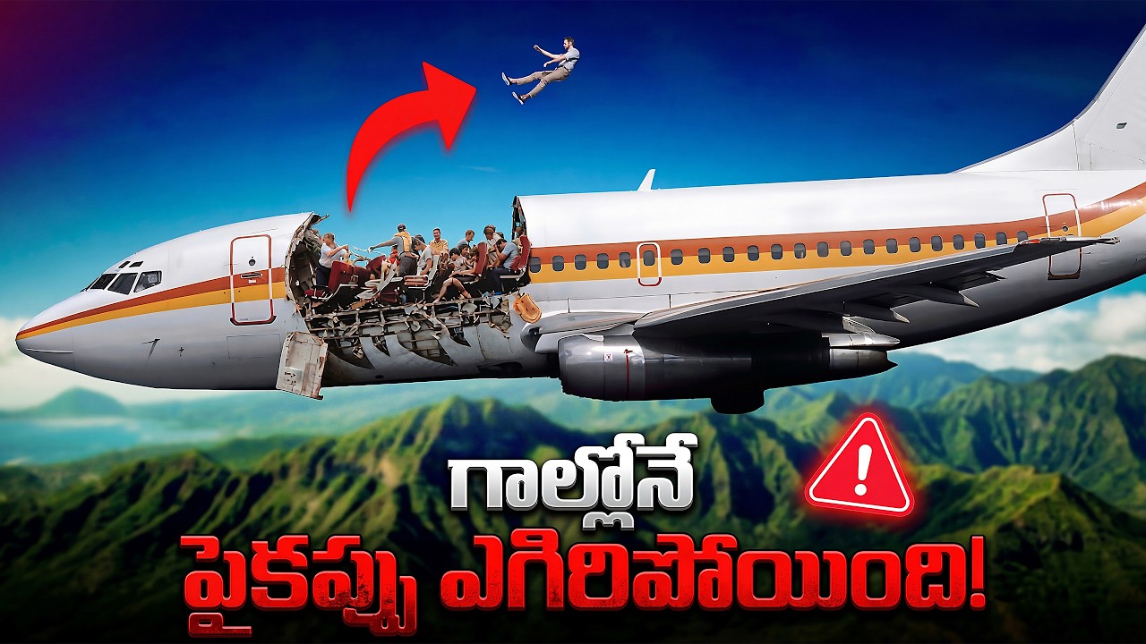 గాల్లోనే విమానం పైకప్పు ఎగిరిపోయింది! 😰 | Aloha Airlines Flight 243