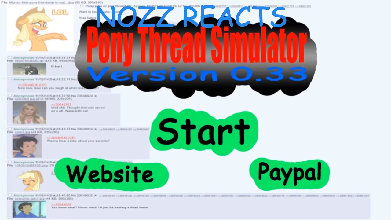 Nozz Reacts | Pony Thread Simulator V0.33 (xXHomerSimpsonXx)