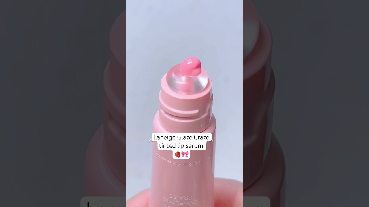 Laneige Glaze Craze Tinted Lip shade strawberry sprinkles 🫧 ASMR lip gloss swatches #shorts