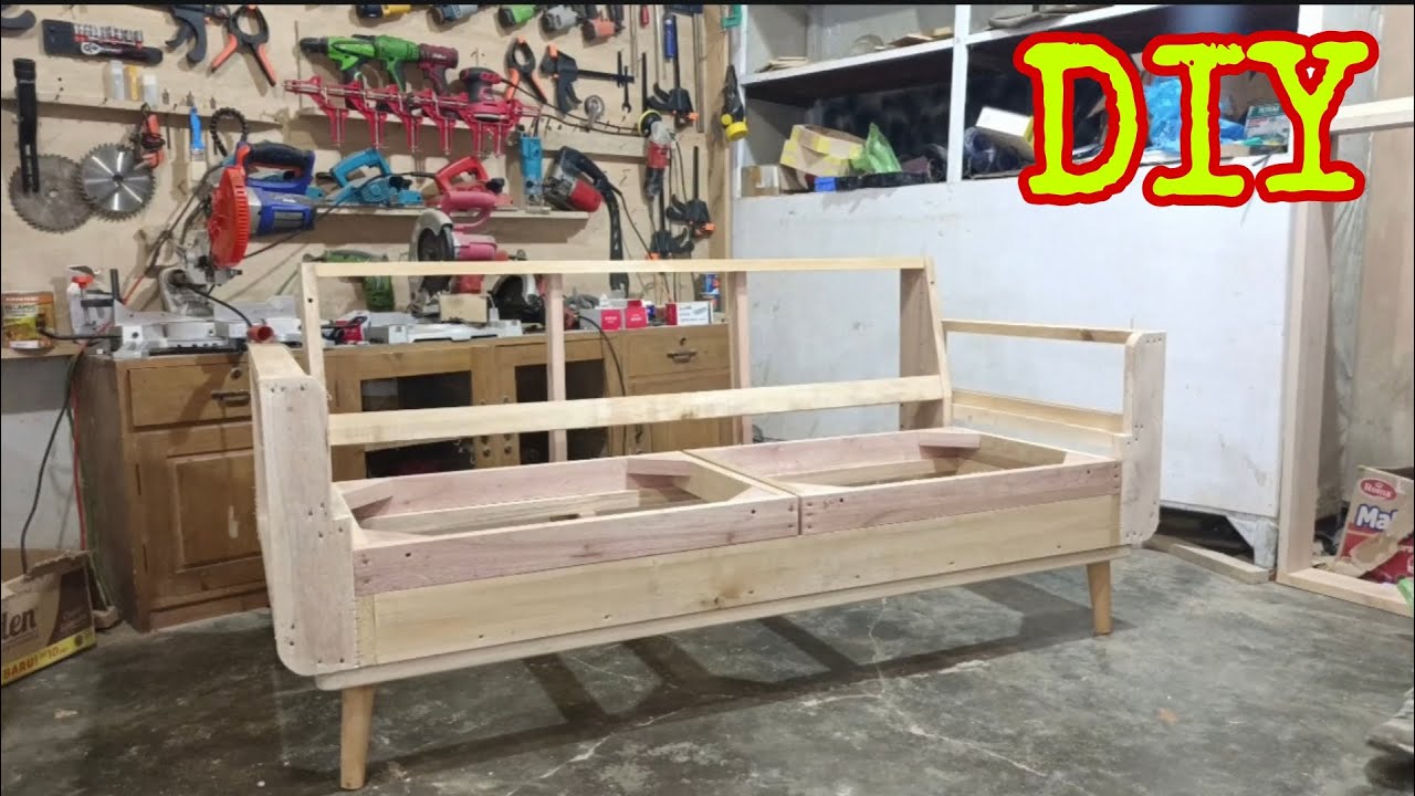 DIY,, Cara membuat sofa retro terbaru part1, (kerangka sofa)
