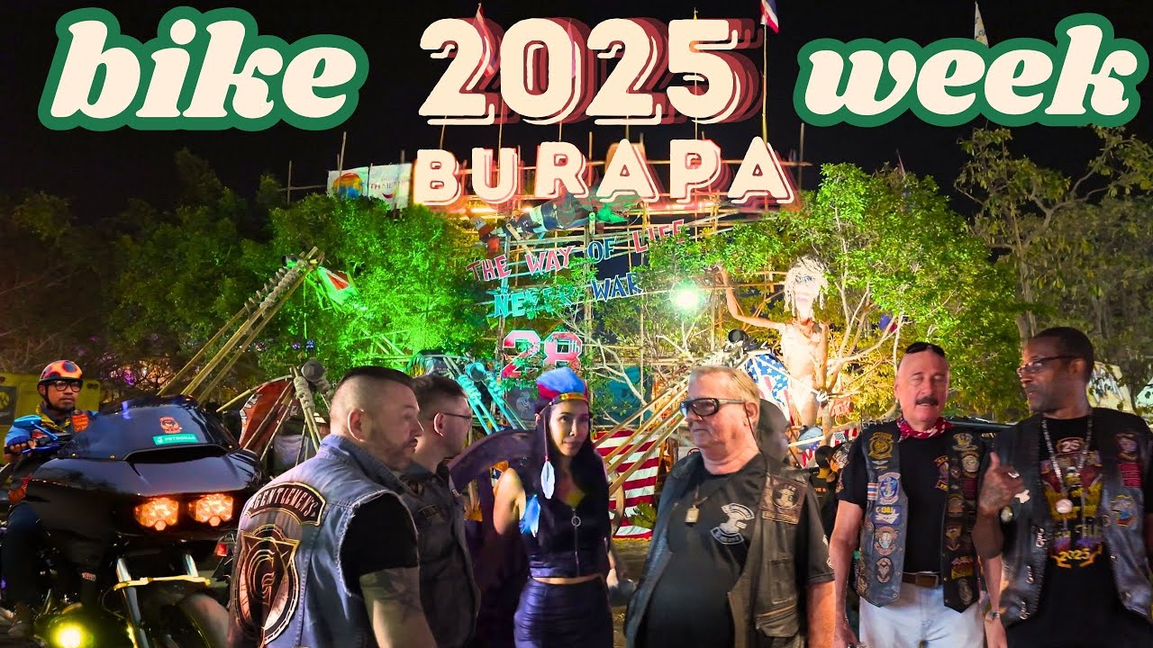 [4K] BURAPA Pattaya Bike week 2025. International festival. Walking tour Thailand.