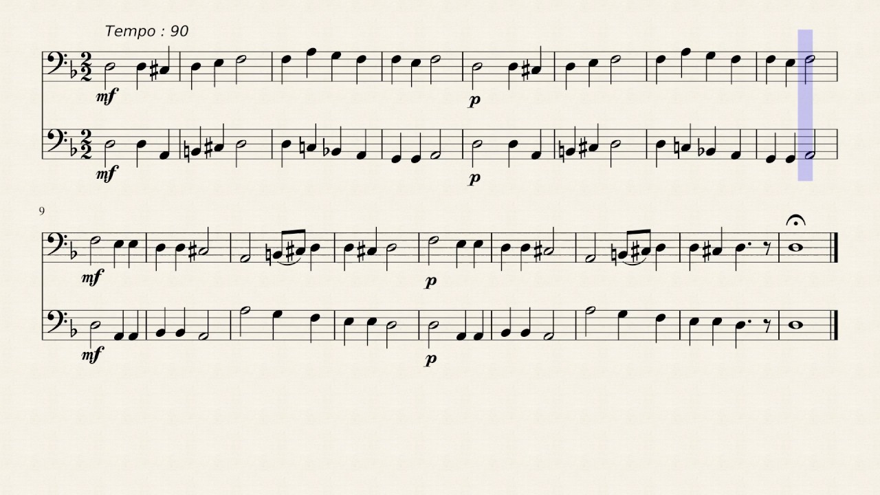Pavan - Easy Cello or Bassoon Duet
