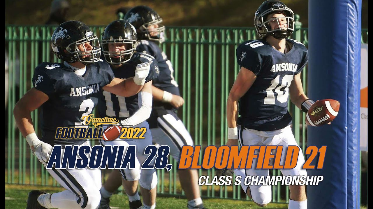 Ansonia wins Class S football championship, 28-21, over Bloomfield