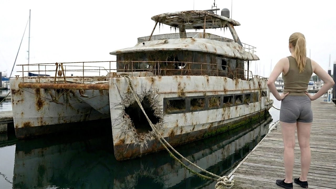 Girl Buys a $1,900 Old Catamaran and Renovates It Back to New