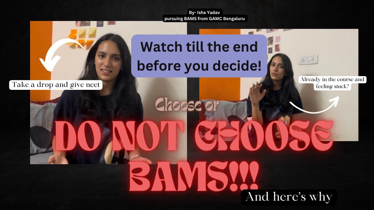 Reasons why you should not choose BAMS 🚨 (or why you should)  #neet #bams #neetcounselling #neet2025
