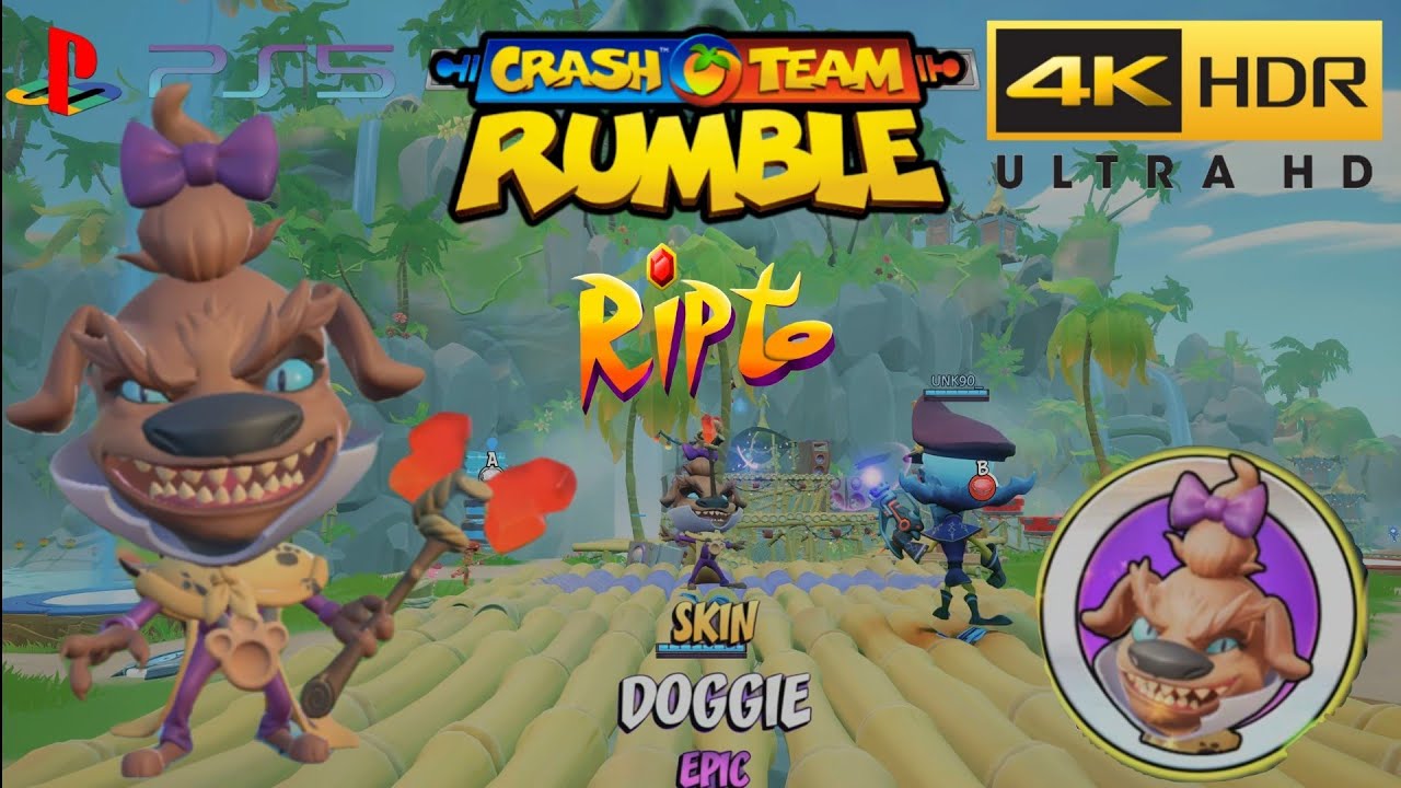 Crash Team Rumble: Competitive: Ripto Doggie Skin (PS5) (4KHDR)