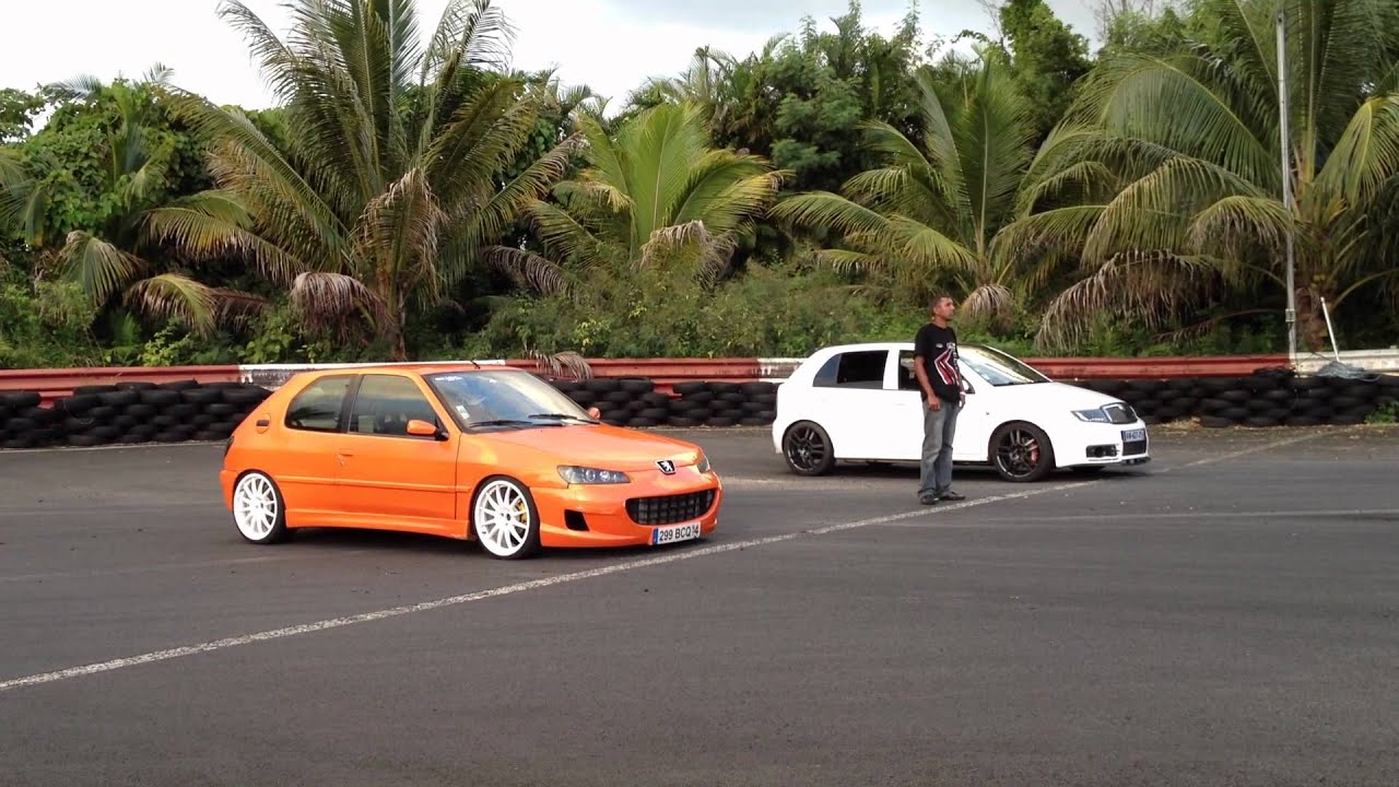 Essais libres run974 29/04/12 - Skoda First compétition VS 306 orange