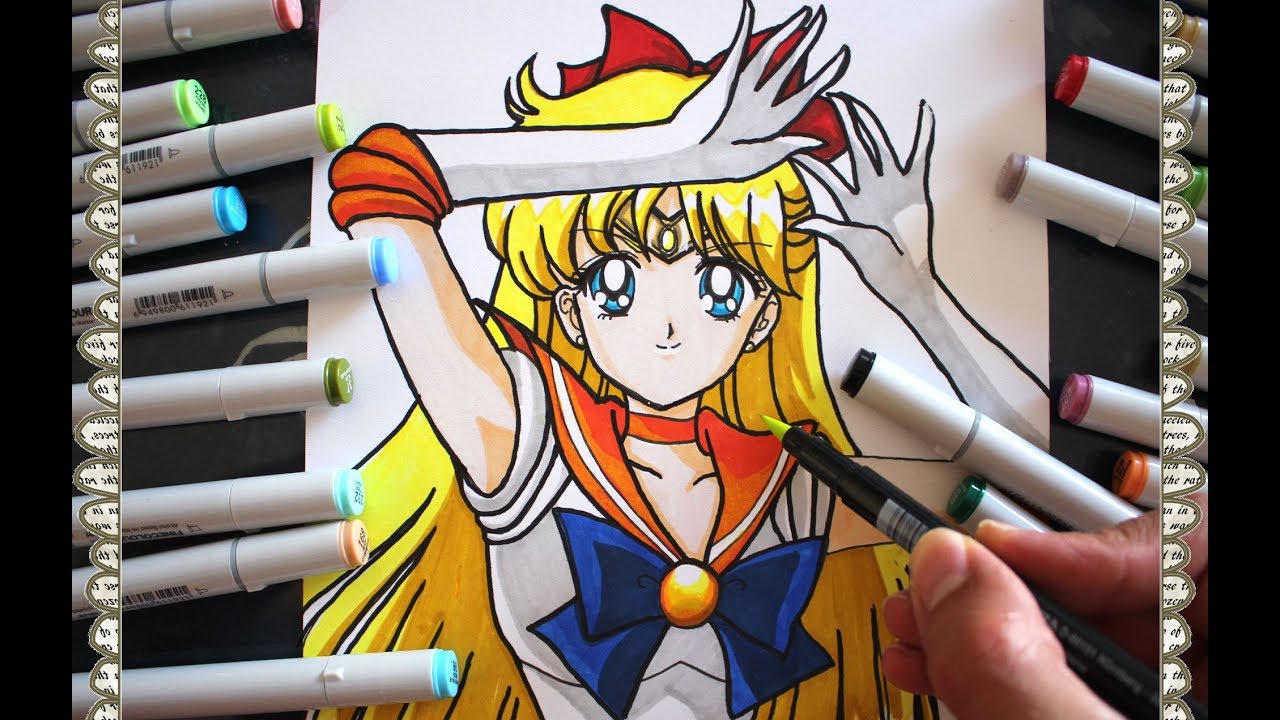 Cómo dibujar a Sailor Venus  how to Draw Sailor Moon Speed Drawing Minako Ahino | CarlosNaranjoTV