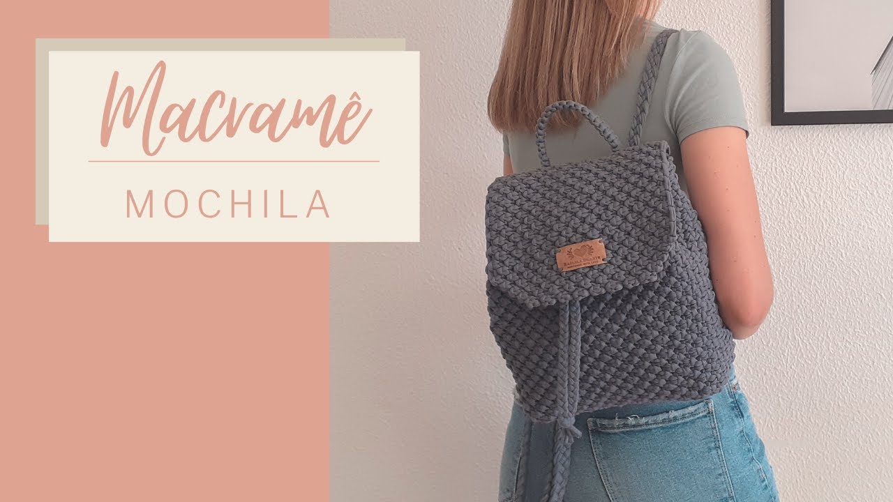 [Eng Sub] MACRAME PASSO A PASSO - Mochila feita com fios de malha