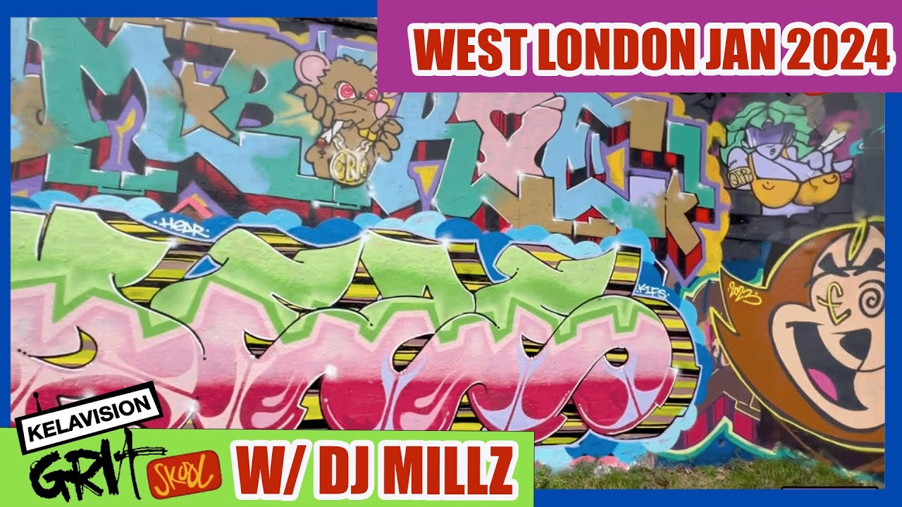 LONDON GRAFFITI WALK JAN  2024 //KELAVISION GRIT SCHOOL with DJ MILLZ