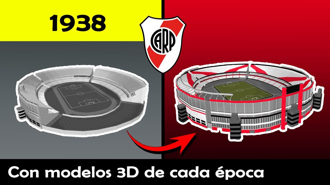 La historia del Monumental de River Plate con Modelos 3D de 1938 hasta antes de su última reforma