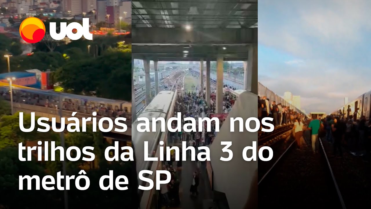 Metrô de SP: Linha 3-Vermelha é paralisada e usuários andam nos trilhos